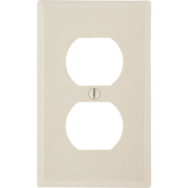 Leviton 1-Gang Smooth Plastic Outlet Wall Plate, Light Almond 010-78003 - main